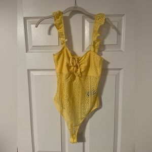 Urban Outfitters Yellow Lace Bodysuit